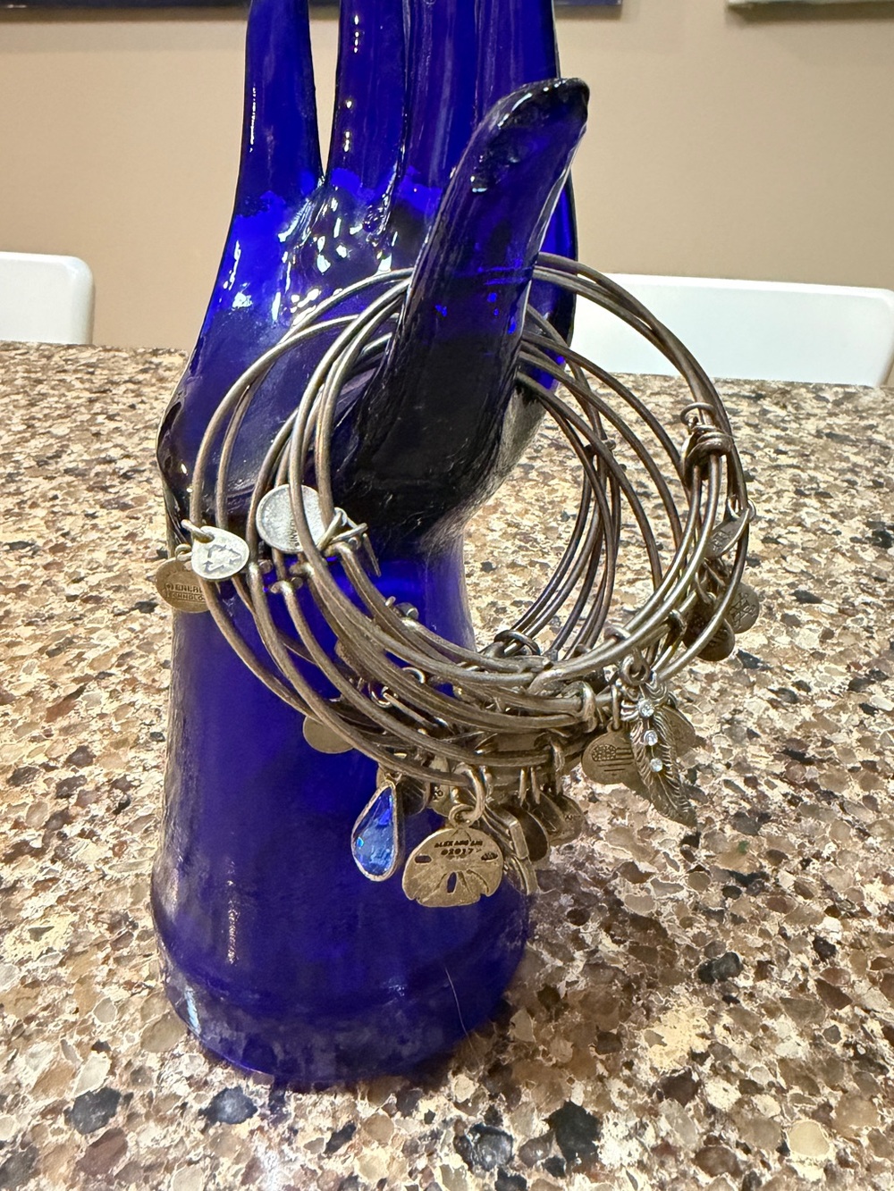 Bundle of 8 Alex and Ani Bangle Bracelets in Rafaelian Silver